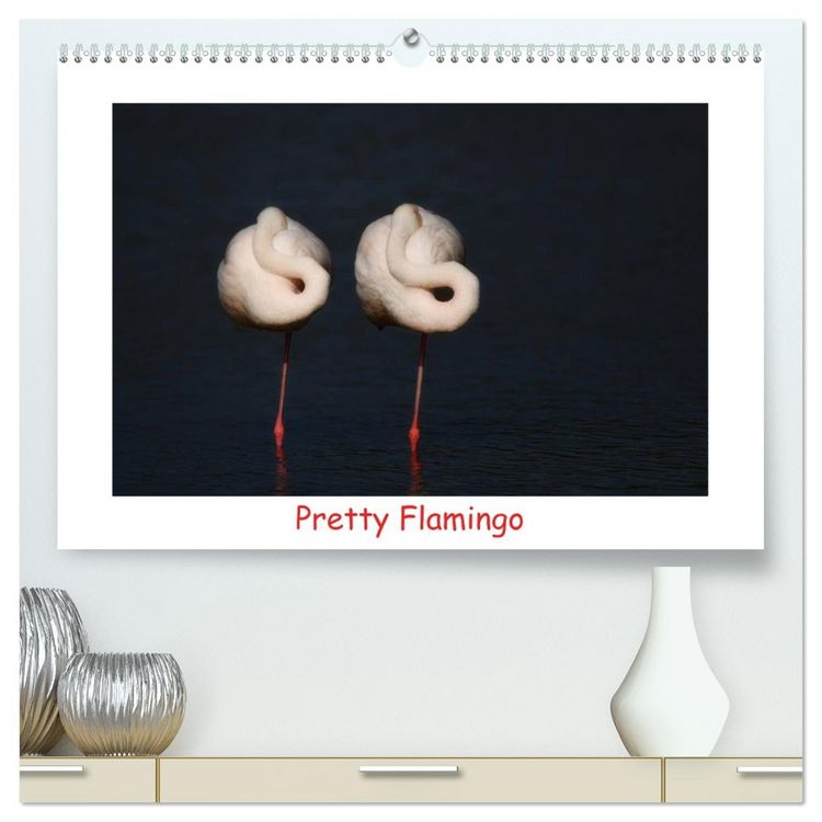 Produktbild: Pretty Flamingo (hochwertiger Premium Wandkalender 2026 DIN A2 quer), Kunstdruck in Hochglanz