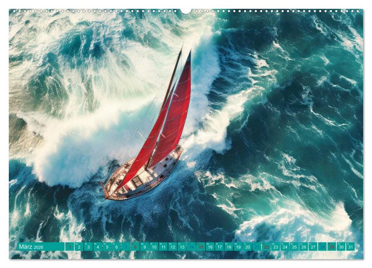 Produktbild: Mit dem Wind um die Welt - segeln (hochwertiger Premium Wandkalender 2026 DIN A2 quer), Kunstdruck in Hochglanz