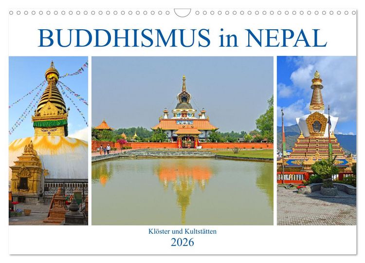Produktbild: BUDDHISMUS in NEPAL (Wandkalender 2026 DIN A3 quer), CALVENDO Monatskalender