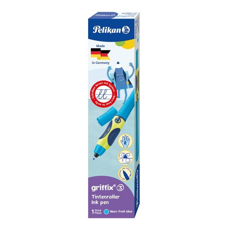Produktbild: Pelikan Tintenschreiber griffix&reg; f&uuml;r Rechtsh&auml;nder, Neon Fresh Blue