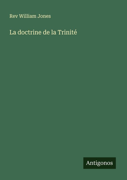 Produktbild: La doctrine de la Trinit&eacute;