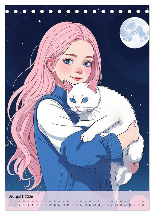 Produktbild: Tr&auml;ume eines jungen Herzens &ndash; Eine Manga-Reise zur Selbstfindung (Tischkalender 2026 DIN A5 hoch), CALVENDO Monatskalender