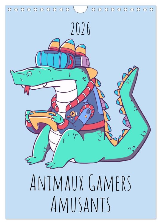 Produktbild: Animaux Gamers Amusants (Calendrier mural 2026 DIN A4 horizontal), CALVENDO calendrier mensuel