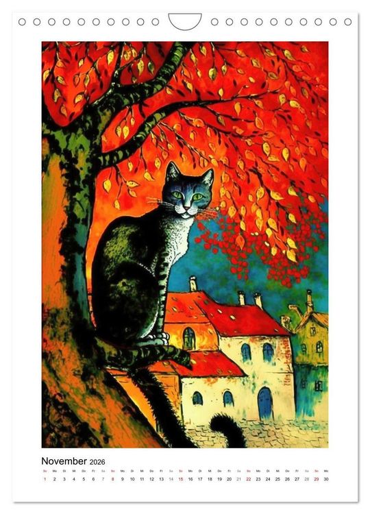 Produktbild: Katzengem&auml;lde (Wandkalender 2026 DIN A4 hoch), CALVENDO Monatskalender