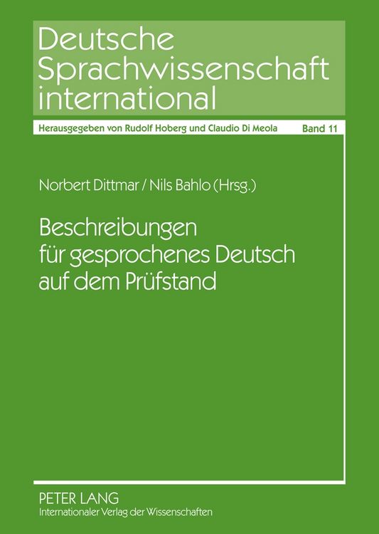 Produktbild: Beschreibungen fuer gesprochenes Deutsch auf dem Pruefstand