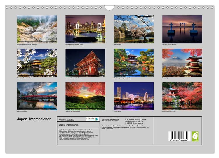 Produktbild: Japan. Impressionen (Wandkalender 2026 DIN A3 quer), CALVENDO Monatskalender