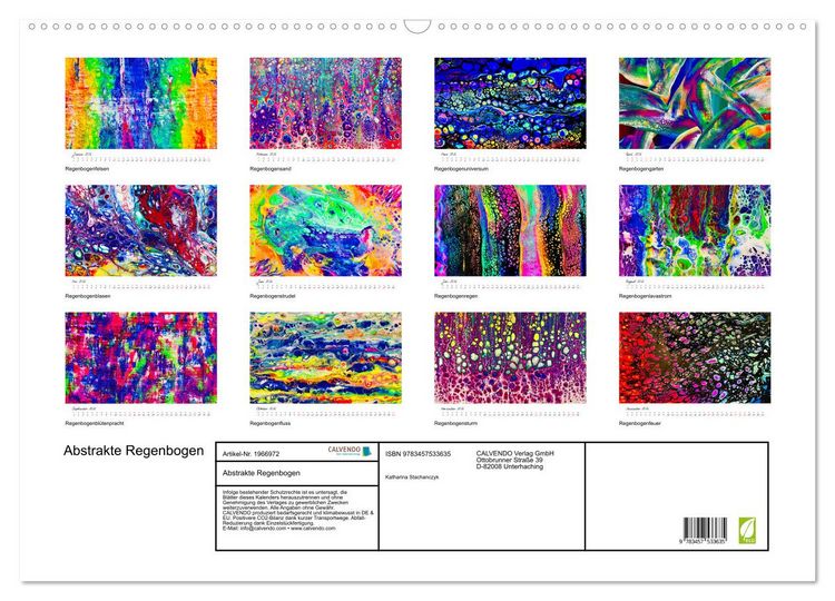 Produktbild: Abstrakte Regenbogen (Wandkalender 2026 DIN A2 quer), CALVENDO Monatskalender