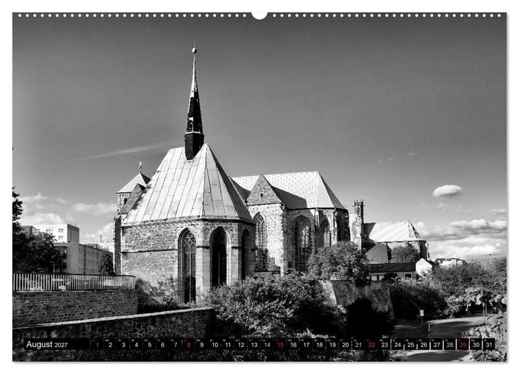 Produktbild: Magdeburg in Schwarz - Wei&szlig; (Wandkalender 2027 DIN A2 quer), CALVENDO Monatskalender