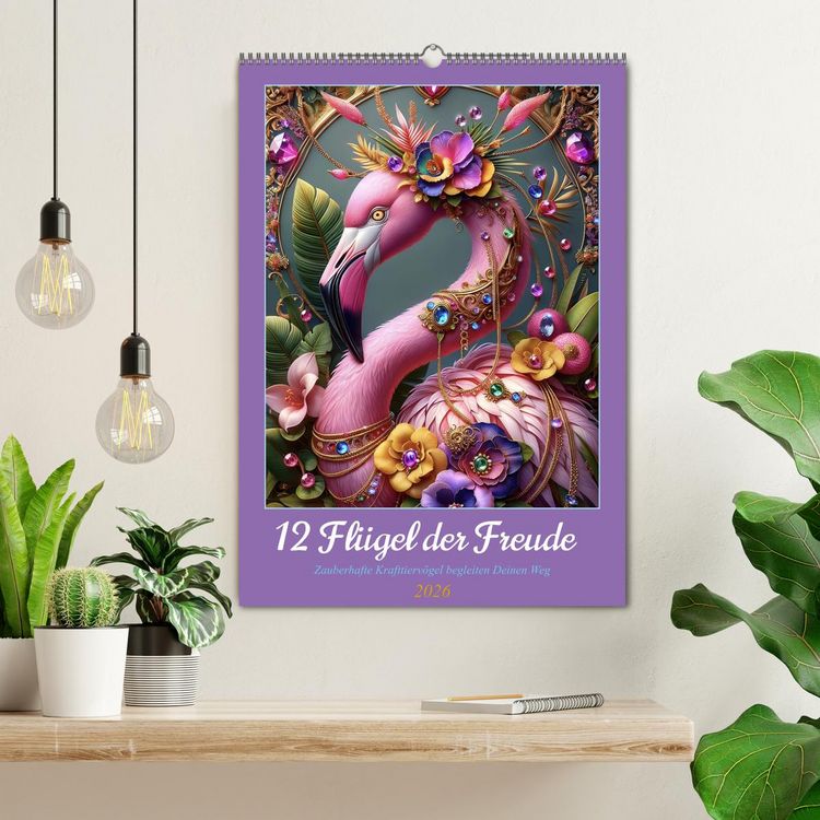 Produktbild: 12 Fl&uuml;gel der Freude (Wandkalender 2026 DIN A2 hoch), CALVENDO Monatskalender