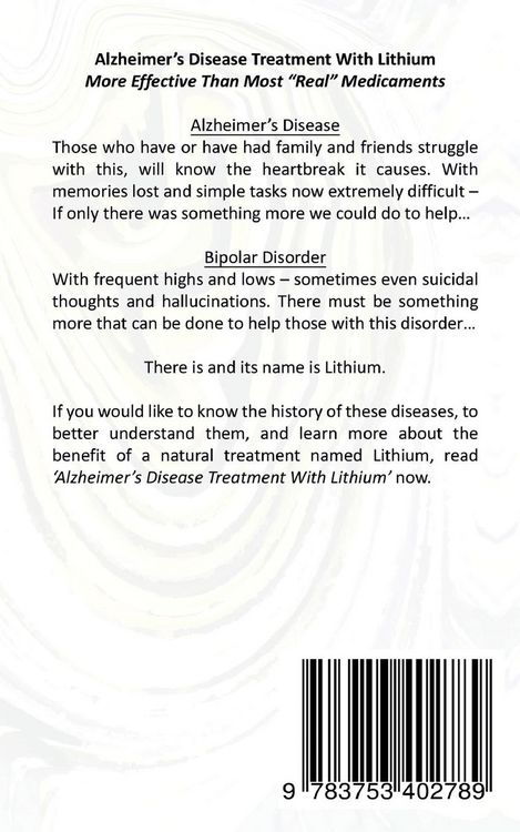 Produktbild: Alzheimer's Disease Treatment with Lithium
