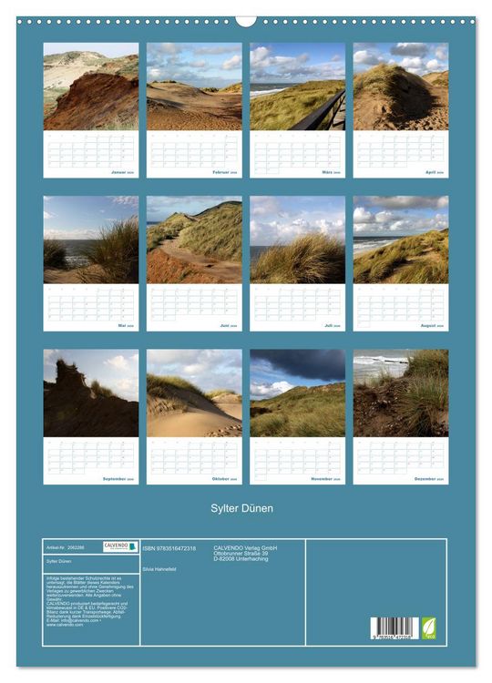 Produktbild: Sylter D&uuml;nen (Wandkalender 2026 DIN A2 hoch), CALVENDO Monatskalender