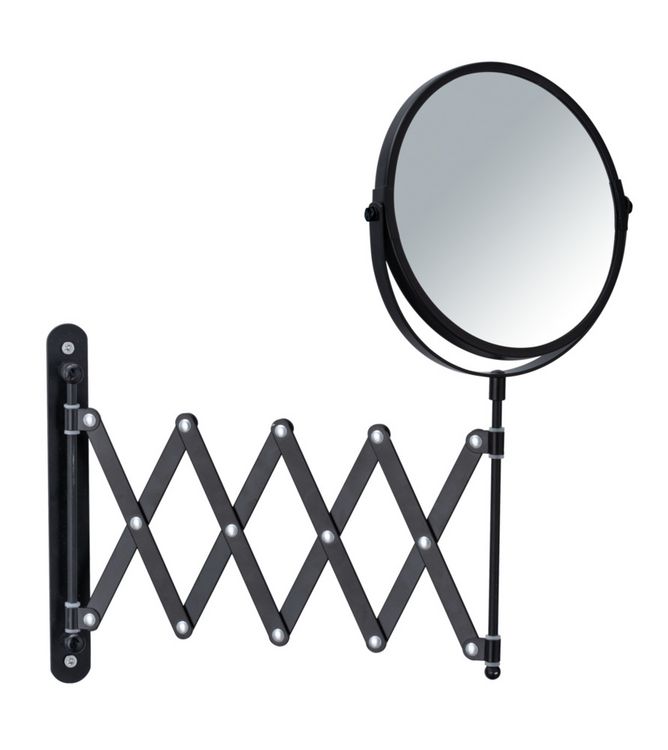 Produktbild: Kosmetik-Wandspiegel Teleskop Exclusiv Schwarz, Wandspiegel, 3-fach Vergr&ouml;&szlig;erung