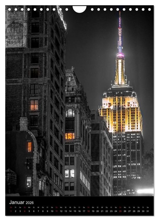 Produktbild: New York City - Color Glow Edition (Wandkalender 2026 DIN A4 hoch), CALVENDO Monatskalender