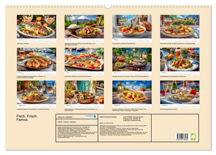Produktbild: Fisch. Frisch. Famos. (Wandkalender 2027 DIN A2 quer), CALVENDO Monatskalender