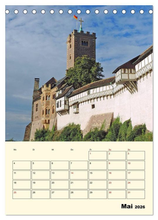 Produktbild: Die Wartburg - Weltkulturerbe in Th&uuml;ringen (Tischkalender 2026 DIN A5 hoch), CALVENDO Monatskalender