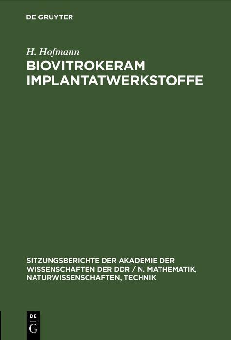 Produktbild: Biovitrokeram Implantatwerkstoffe