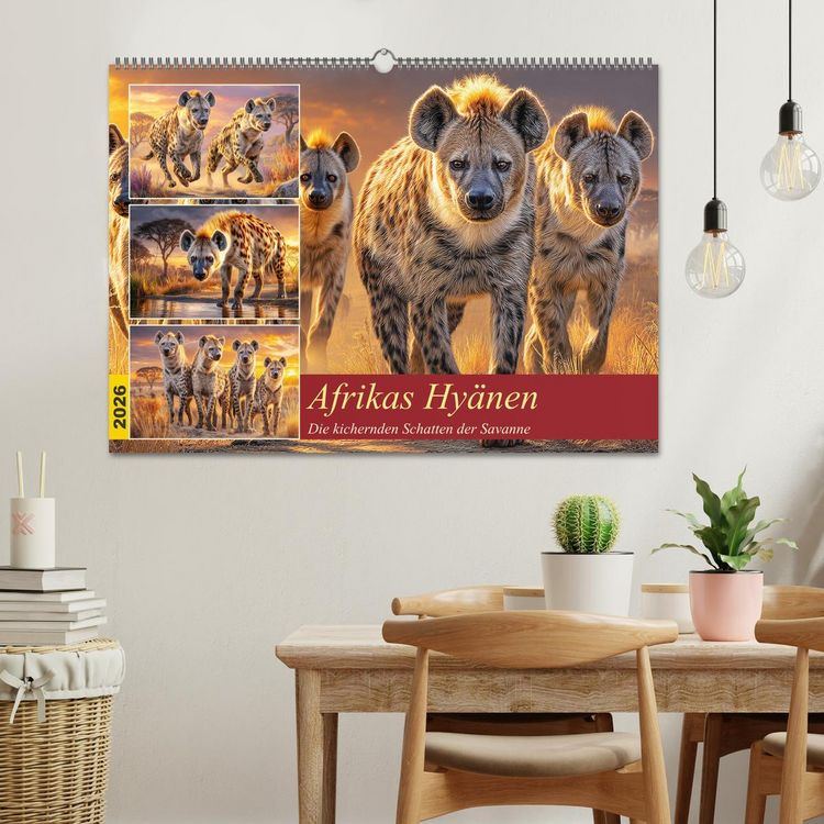 Produktbild: Afrikas Hy&auml;nen. Die kichernden Schatten der Savanne (Wandkalender 2026 DIN A2 quer), CALVENDO Monatskalender