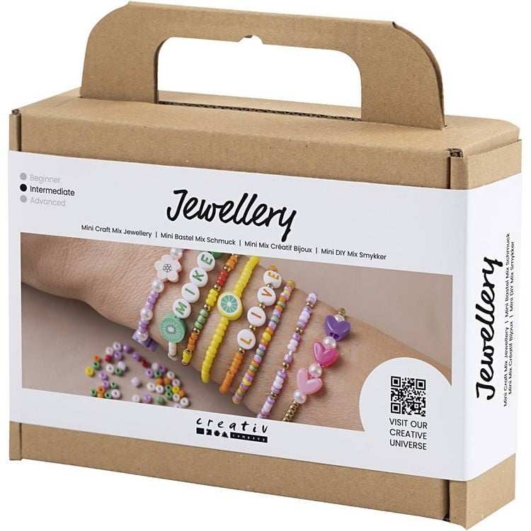 Produktbild: Creativ Company DIY Sets Beads Mini Kreativ Mix Schmuck, Farbenfrohe Armbänder, Kreativ Box