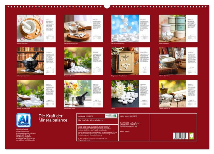 Produktbild: Die Kraft der Mineralbalance (Wandkalender 2027 DIN A2 quer), CALVENDO Monatskalender