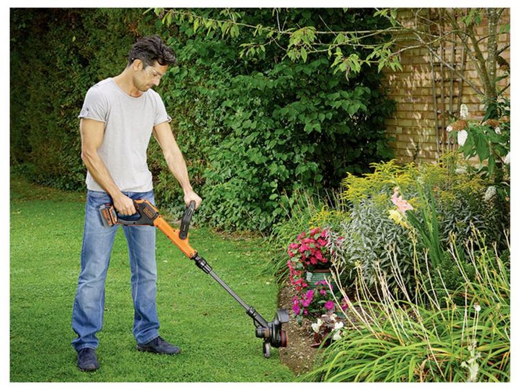 Produktbild: Black & Decker Akku Akku-Rasentrimmer inkl. Akku, inkl. Ladeger&auml;t, H&ouml;henverstellbarer Griff 18 V 4 Ah Schnittbreite (max.): 30 cm