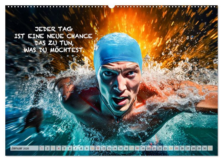 Produktbild: Schwimmen und Motivation (Wandkalender 2026 DIN A2 quer), CALVENDO Monatskalender