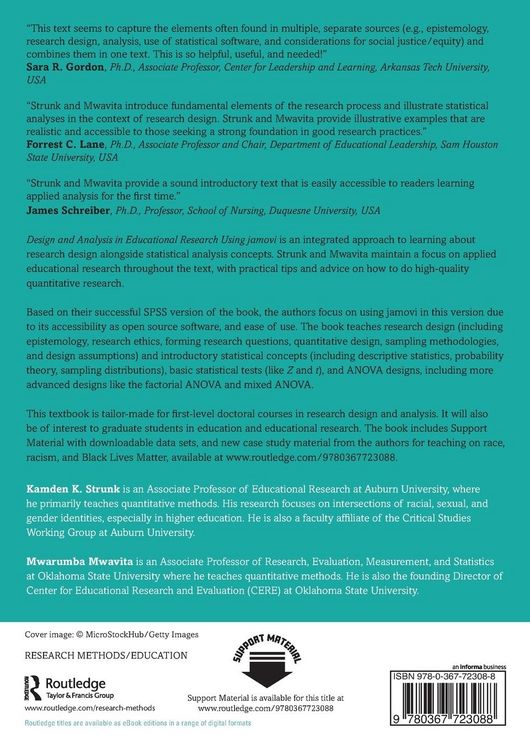 Produktbild: Design and Analysis in Educational Research Using jamovi