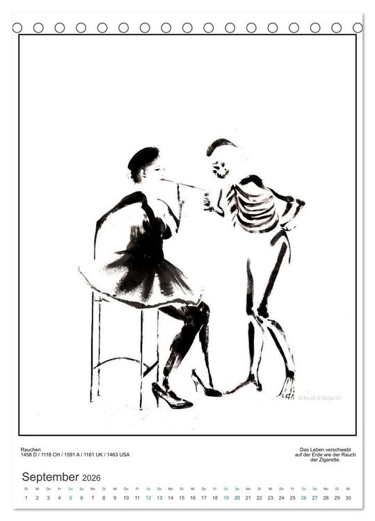 Produktbild: Totentanz Damenwahl Haiku Zenga Photo (Tischkalender 2026 DIN A5 hoch), CALVENDO Monatskalender