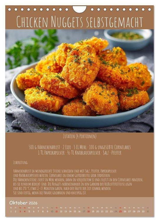Produktbild: REZEPTE - Kochen in der Hei&szlig;luftfritteuse (Wandkalender 2026 DIN A4 hoch), CALVENDO Monatskalender