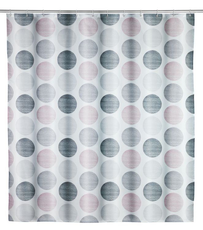 Produktbild: Duschvorhang Mod. Pastell Dots, 180 x 200 cm, Textil (100 % recyceltes Polyester)