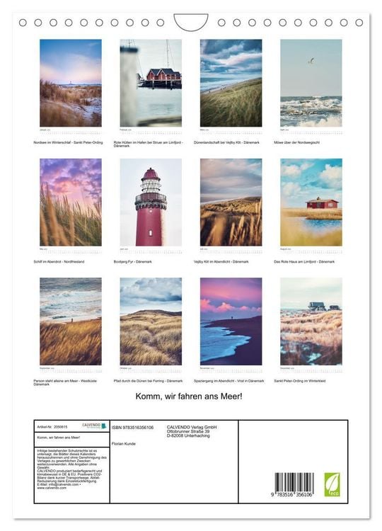 Produktbild: Komm, wir fahren ans Meer! (Wandkalender 2026 DIN A4 hoch), CALVENDO Monatskalender