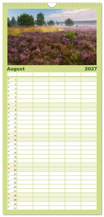 Produktbild: Familienplaner 2027 - Stille Naturmomente mit 5 Spalten (Wandkalender, 21 x 45 cm) CALVENDO
