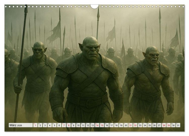 Produktbild: Erbe der Orks. Feuer und Schatten (Wandkalender 2026 DIN A3 quer), CALVENDO Monatskalender