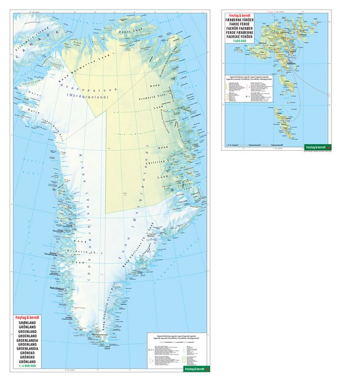 Produktbild: freytag & berndt Stra&szlig;enkarte D&auml;nemark, Gr&ouml;nland - F&auml;r&ouml;er 1:400.000