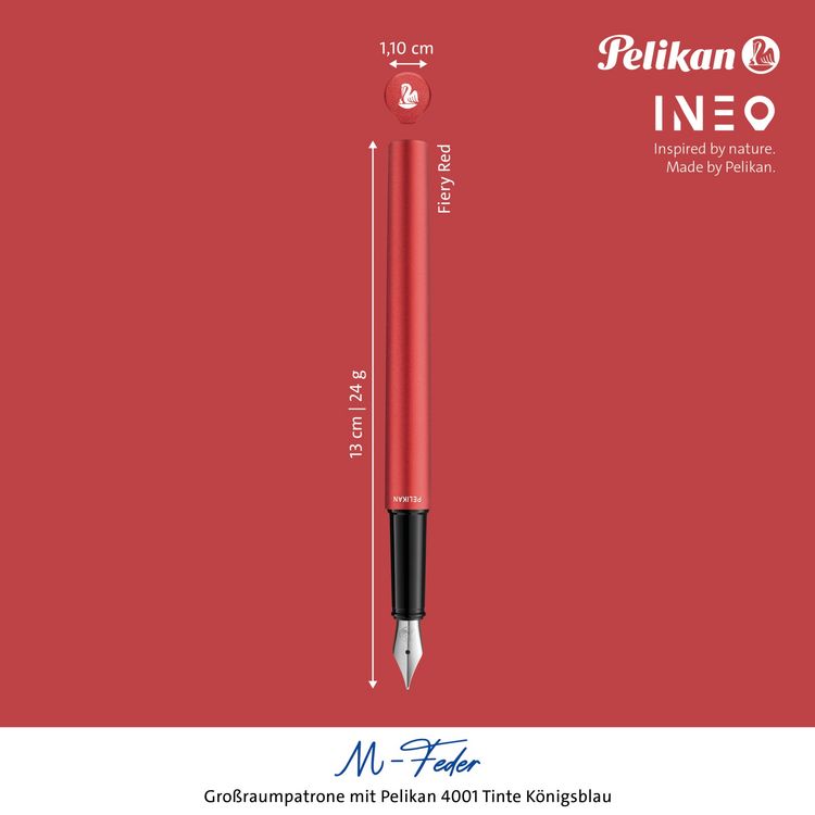 Produktbild: Pelikan F&uuml;ller Ineo&reg; Elements P6, Metall-Etui, Feuer- Rot