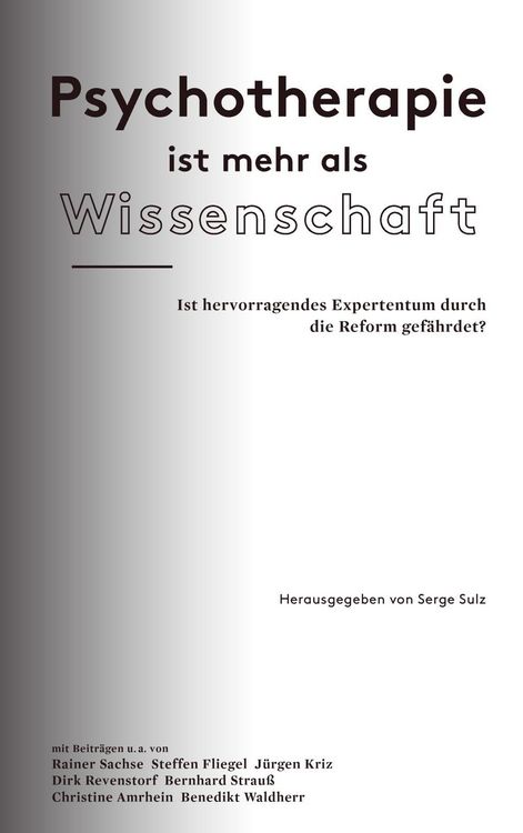 Produktbild: Psychotherapie ist mehr als Wissenschaft