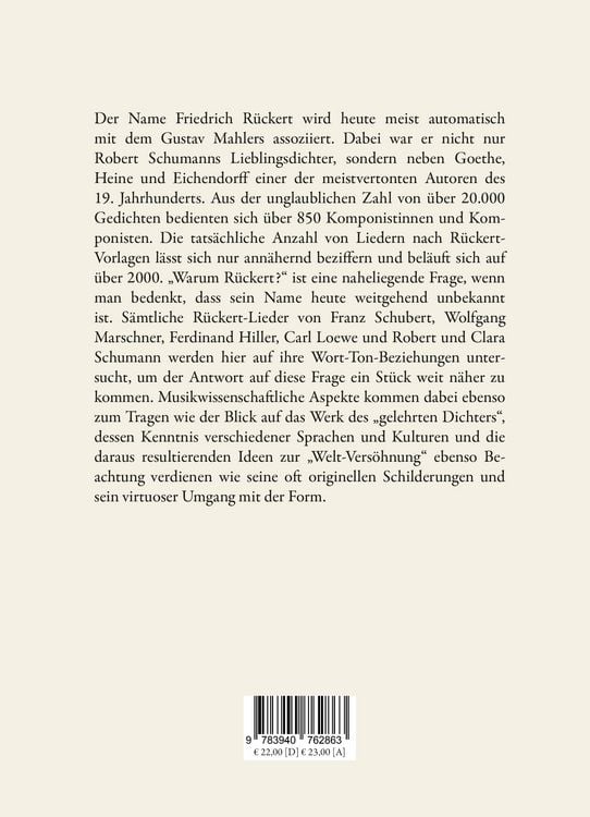 Produktbild: Die Rezeption der Gedichte Friedrich R&uuml;ckerts im Kunstlied der ersten H&auml;lfte des 19. Jahrhunderts