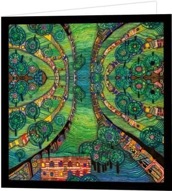 Produktbild: Hundertwasser Puzzle mit Gru&szlig;karte