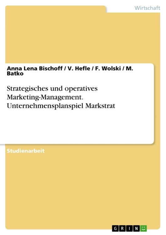 Produktbild: Strategisches und Operatives Marketing-Management