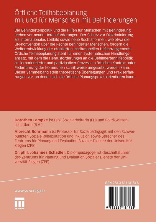 Produktbild: &Ouml;rtliche Teilhabeplanung mit und f&uuml;r Menschen mit Behinderungen