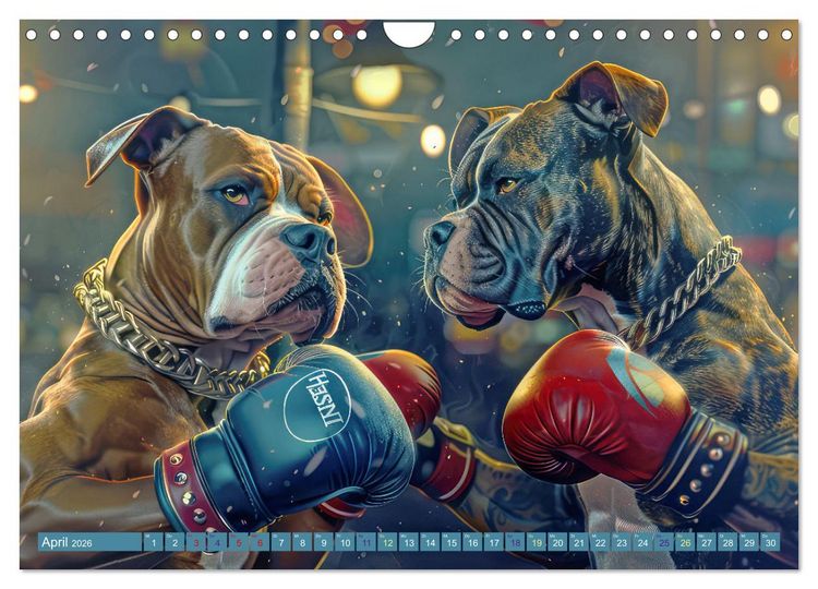 Produktbild: Gangsterhunde - KI-Bilder (Wandkalender 2026 DIN A4 quer), CALVENDO Monatskalender