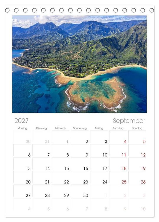 Produktbild: Tischplaner 2027 - Hawaii - Eindr&uuml;cke von Big Island, Kauai & Oahu (A5 Tischkalender zum Aufstellen) CALVENDO