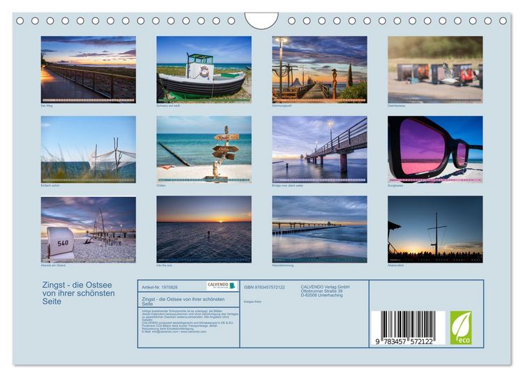 Produktbild: Zingst - die Ostsee von ihrer sch&ouml;nsten Seite (Wandkalender 2026 DIN A4 quer), CALVENDO Monatskalender