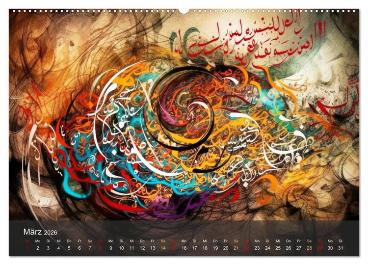 Produktbild: Arabische Kalligraphie in Kunstform (Wandkalender 2026 DIN A2 quer), CALVENDO Monatskalender