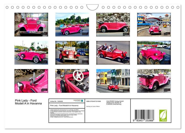 Produktbild: Pink Lady - Ford Modell A in Havanna (Wandkalender 2026 DIN A4 quer), CALVENDO Monatskalender