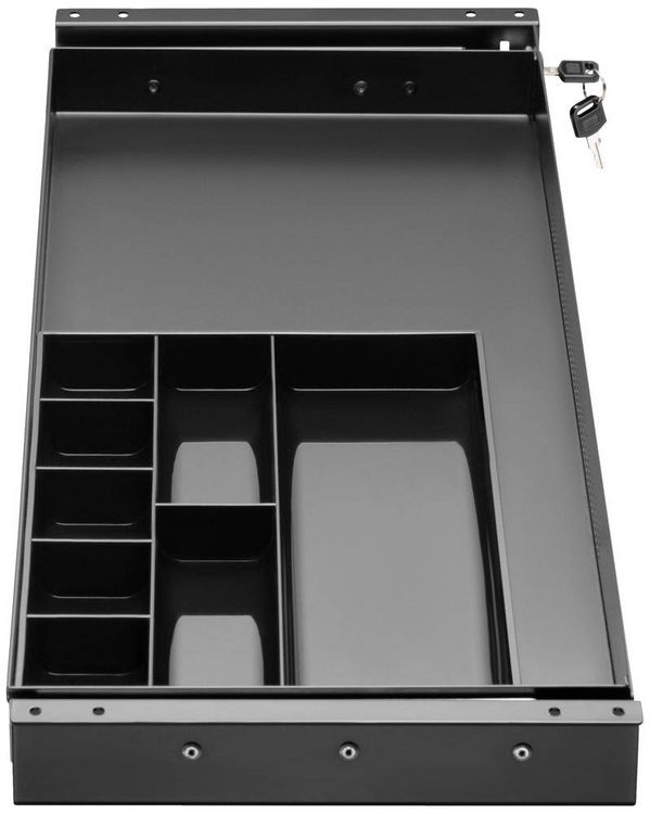 Produktbild: SpeaKa Professional SP-10938492 Untertisch-Schublade 740 mm x 272 mm abschlie&szlig;bar H&ouml;hen-Bereich: 50.8 mm (max) Schwarz