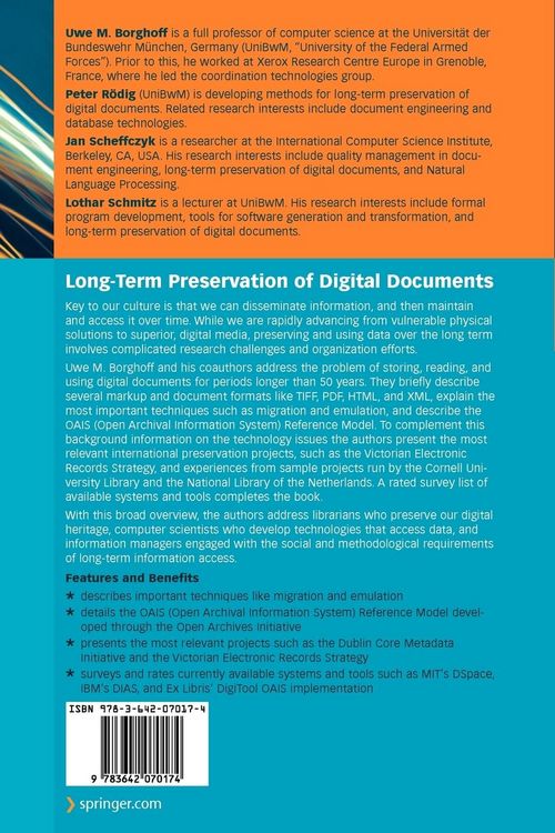 Produktbild: Long-Term Preservation of Digital Documents