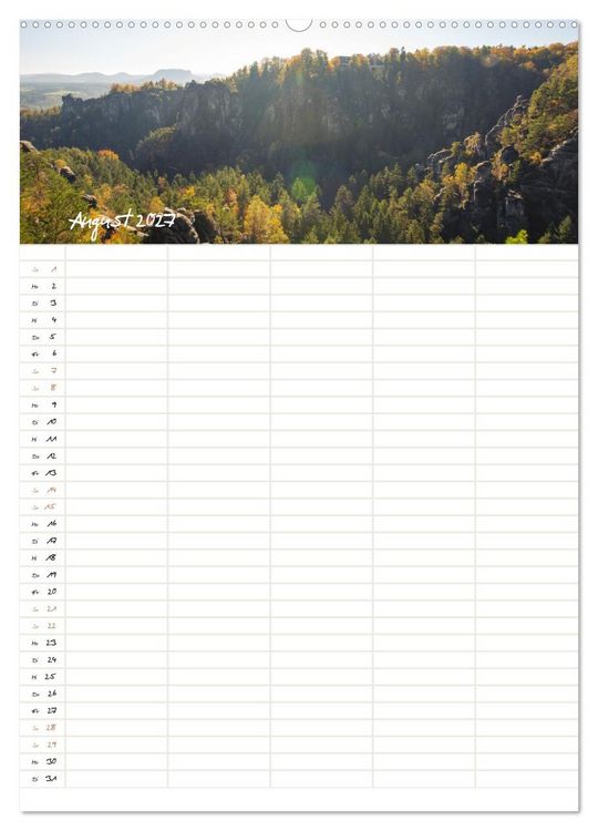 Produktbild: Familienkalender - Das Elbsandsteingebirge (Wandkalender 2027 DIN A2 hoch), CALVENDO Monatskalender