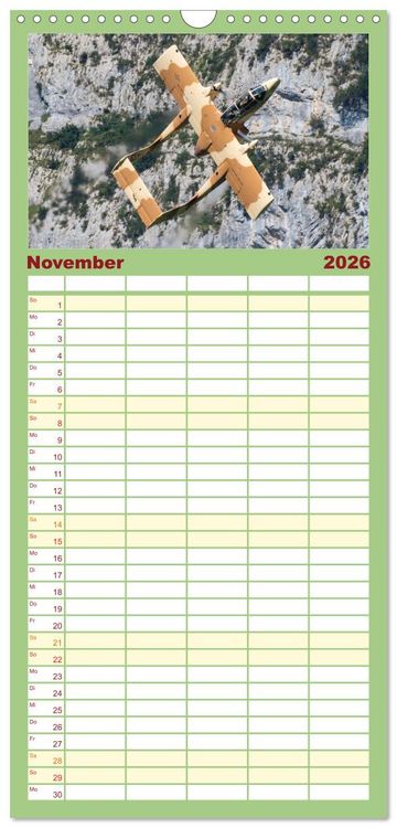 Produktbild: Familienplaner 2026 - Milit&auml;rflieger mit 5 Spalten (Wandkalender, 21 x 45 cm) CALVENDO