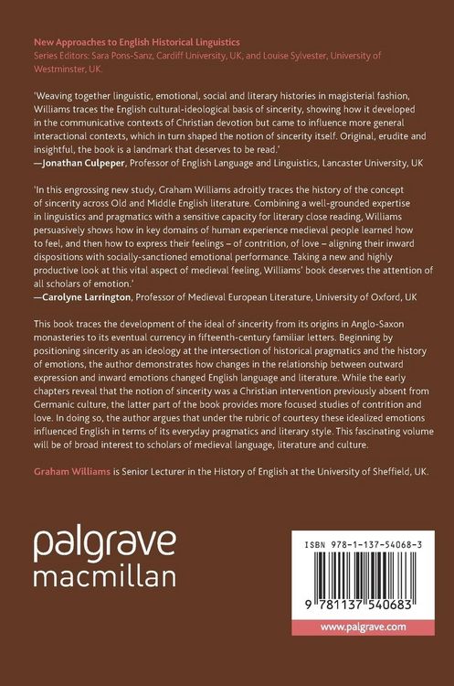 Produktbild: Sincerity in Medieval English Language and Literature