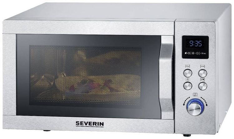 Produktbild: Severin MW 7774 Mikrowelle Edelstahl (geb&uuml;rstet), Silber 900 W Grillfunktion, mit Pizzafunktion, Hei&szlig;luft-Funktion
